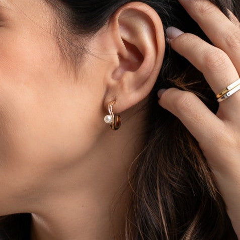 Brinco Argola Orgânica Pérola Sweet