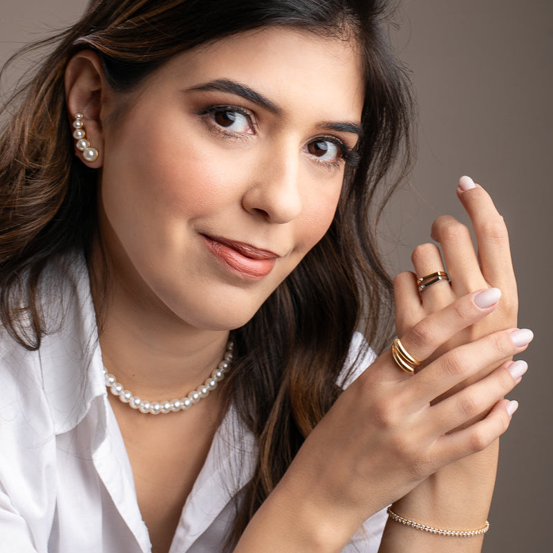 Kit Luzzir 40% OFF - Choker + Ear Cuff Pérolas (Frete Grátis)